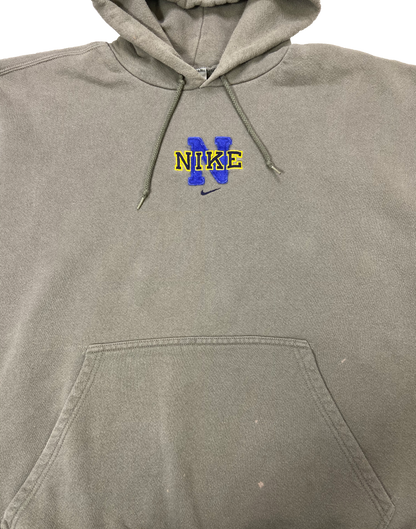 90's Nike Center Logo Made in USA Vintage Hoodie Sweat-Shirt / 3360