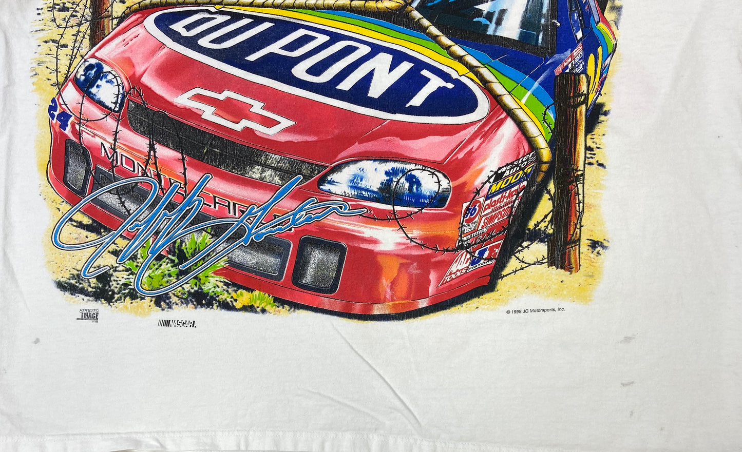 1998' Jeff Gordon HASE Du Pont Made in USA Vintage Racing T-Shirt / 3386