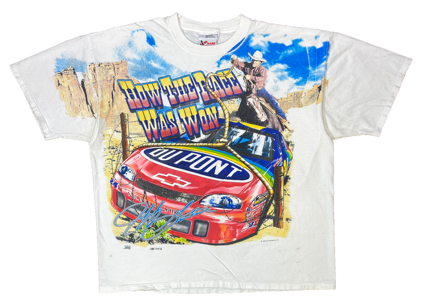 1998' Jeff Gordon HASE Du Pont Made in USA Vintage Racing T-Shirt / 3386