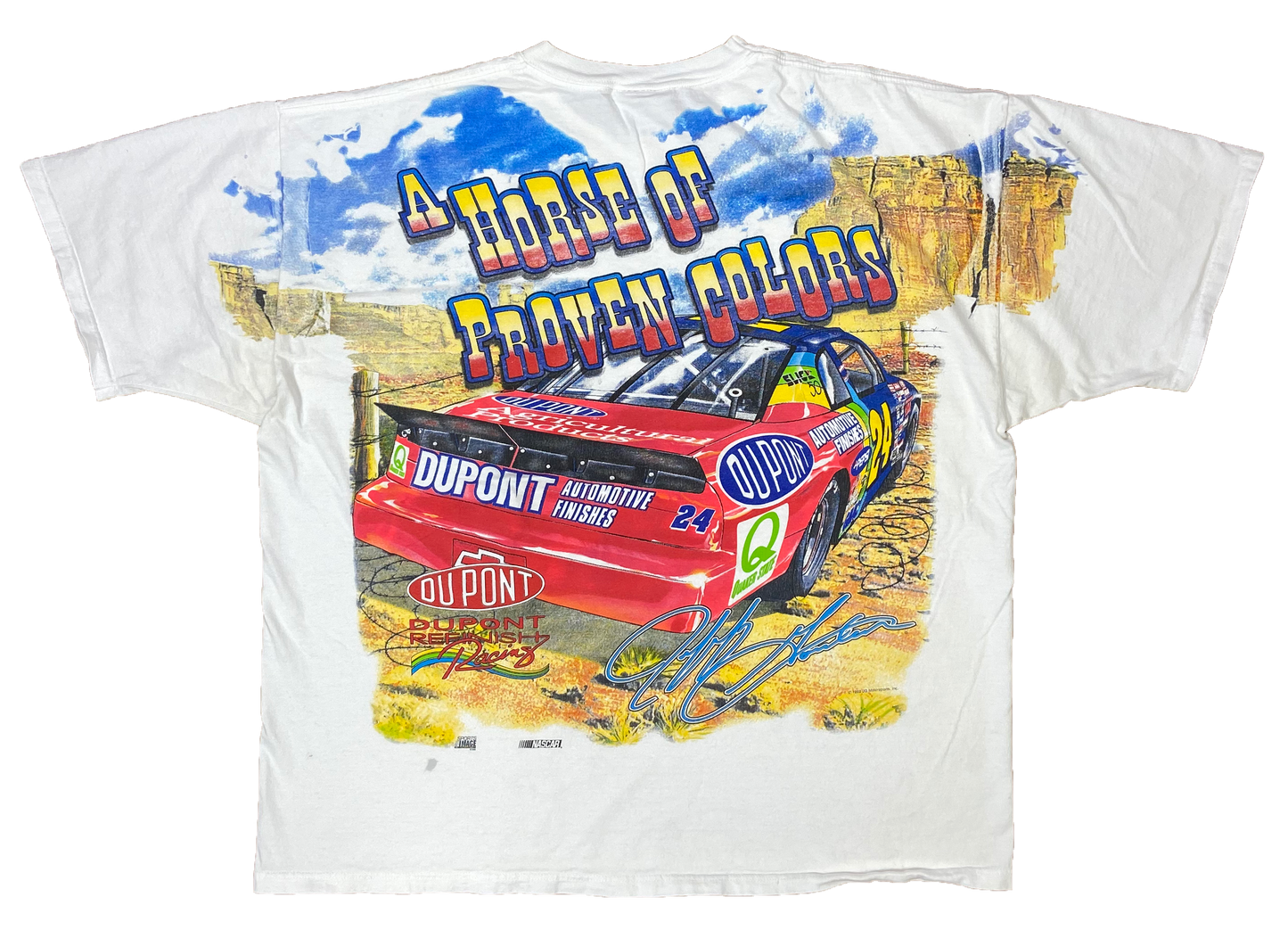1998' Jeff Gordon HASE Du Pont Made in USA Vintage Racing T-Shirt / 3386