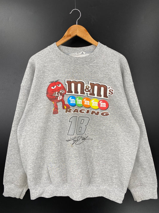 VINTAGE m&m’s NASCAR KYLE BUSCH No tag Size (Approx.L-XL) Vintage Racing Sweat-Shirts / K2913