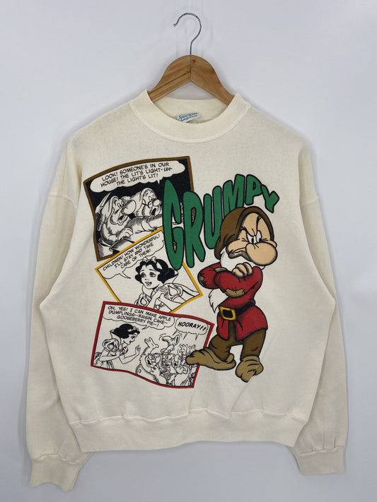 90’s DISNEY GRUMPY Made in USA Size One Size(Approx.XL) Vintage Sweat-shirt / A6707