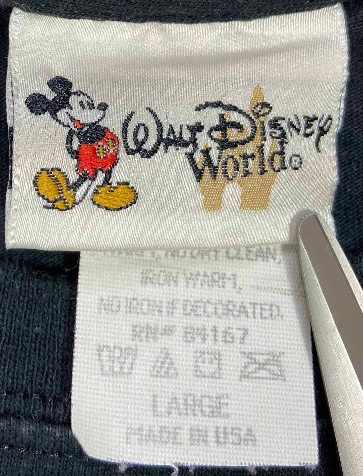 1998 WALT DISNEY WORLD MICKEY Made in USA Vintage T-Shirts / E809