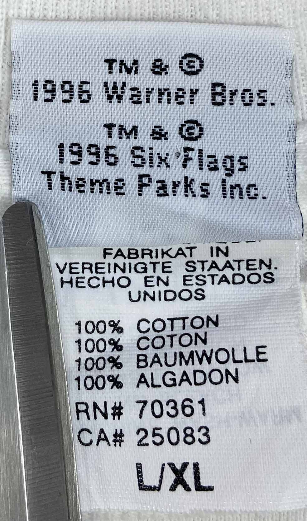 1996' Looney Tunes x Six Flags Size L / XL Vintage T-Shirt /9952