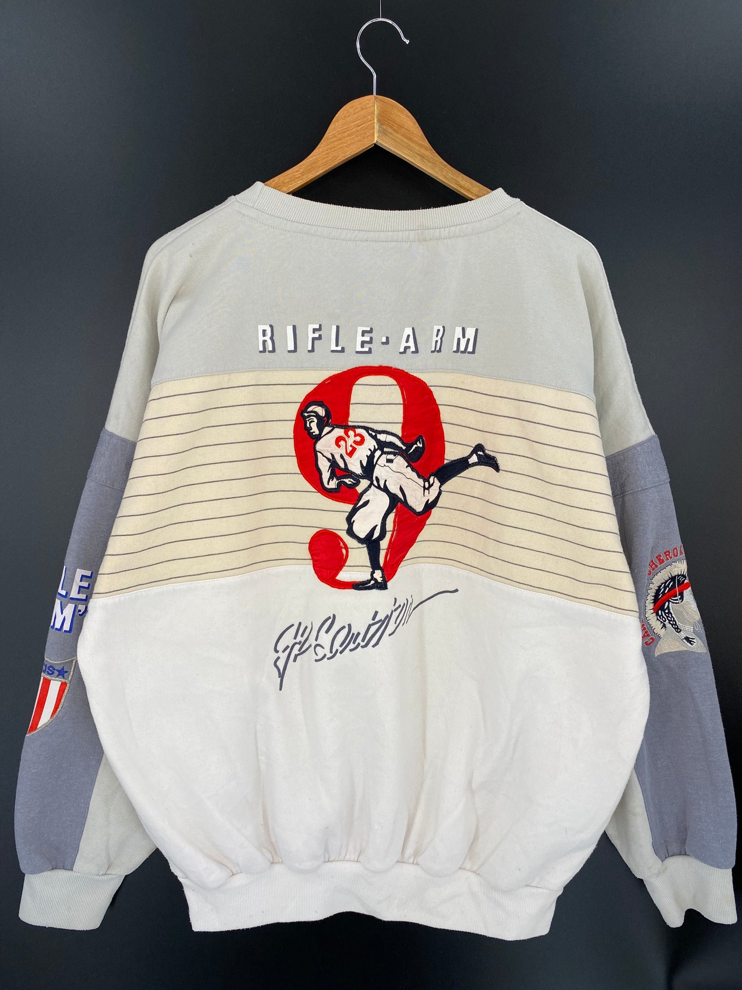 90’s ADIDAS CARLETOWN CHEROKEES Size Approx. XL Vintage Sweat-shirt / 7618