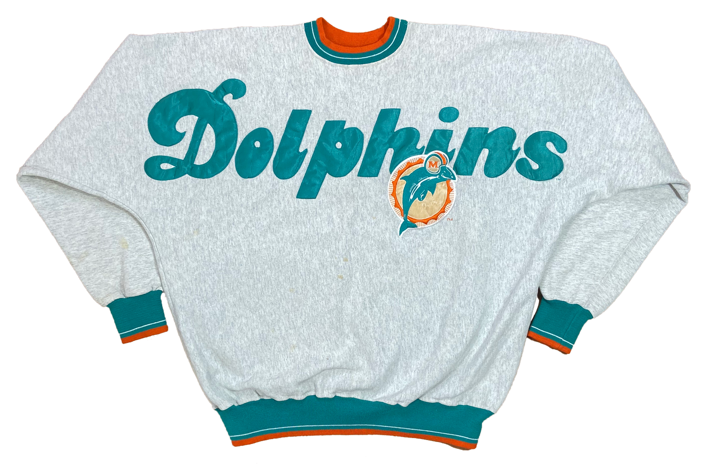 90's Dolphins Vintage NFL Made in USA Sweat-Shirt / 3724