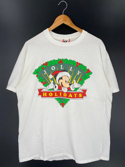 90's DISNEY MICKEY HOLIDAYS Made in USA Size XL Vintage T-Shirt / 9304