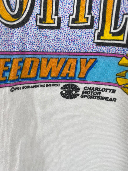 1994'  MELLO YELLO 500 x CHARLOTTE Made in USA Size M Vintage Racing T-Shirt / K2258