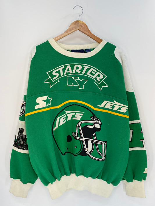 90's STARTER NY JETS Size XL Vintage NFL Sweat-shirt / 8992