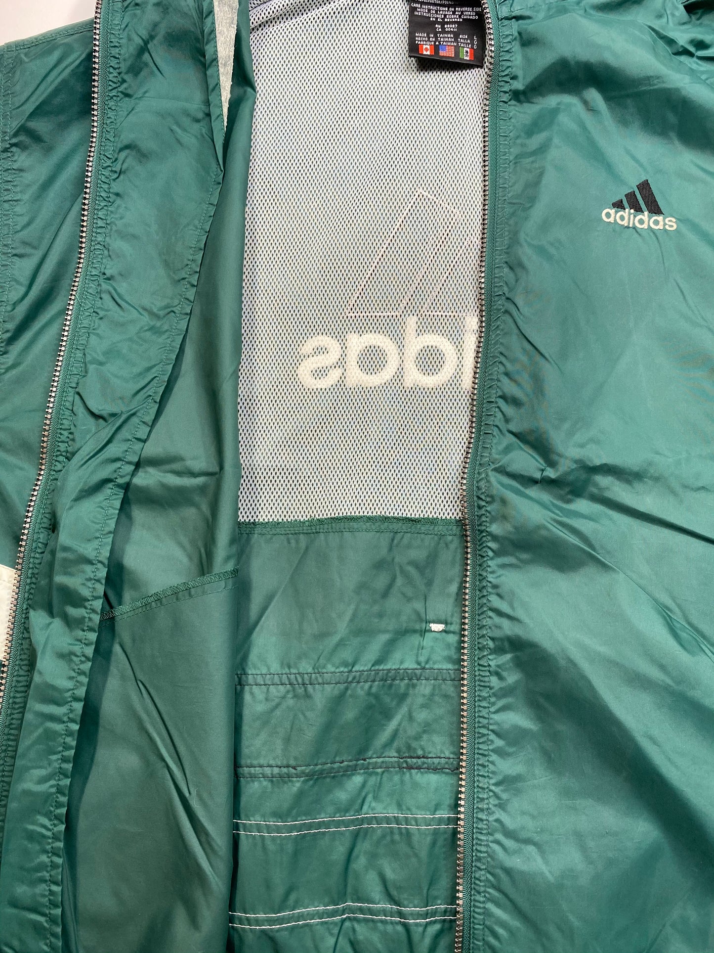 90's ADIDAS Zipper Size L Vintage Nylon-Jacket / 5719