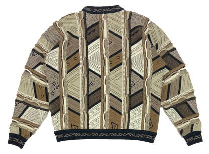 90’s 3D Coogi-Style Made in USA Vintage Knit Sweater / 3988