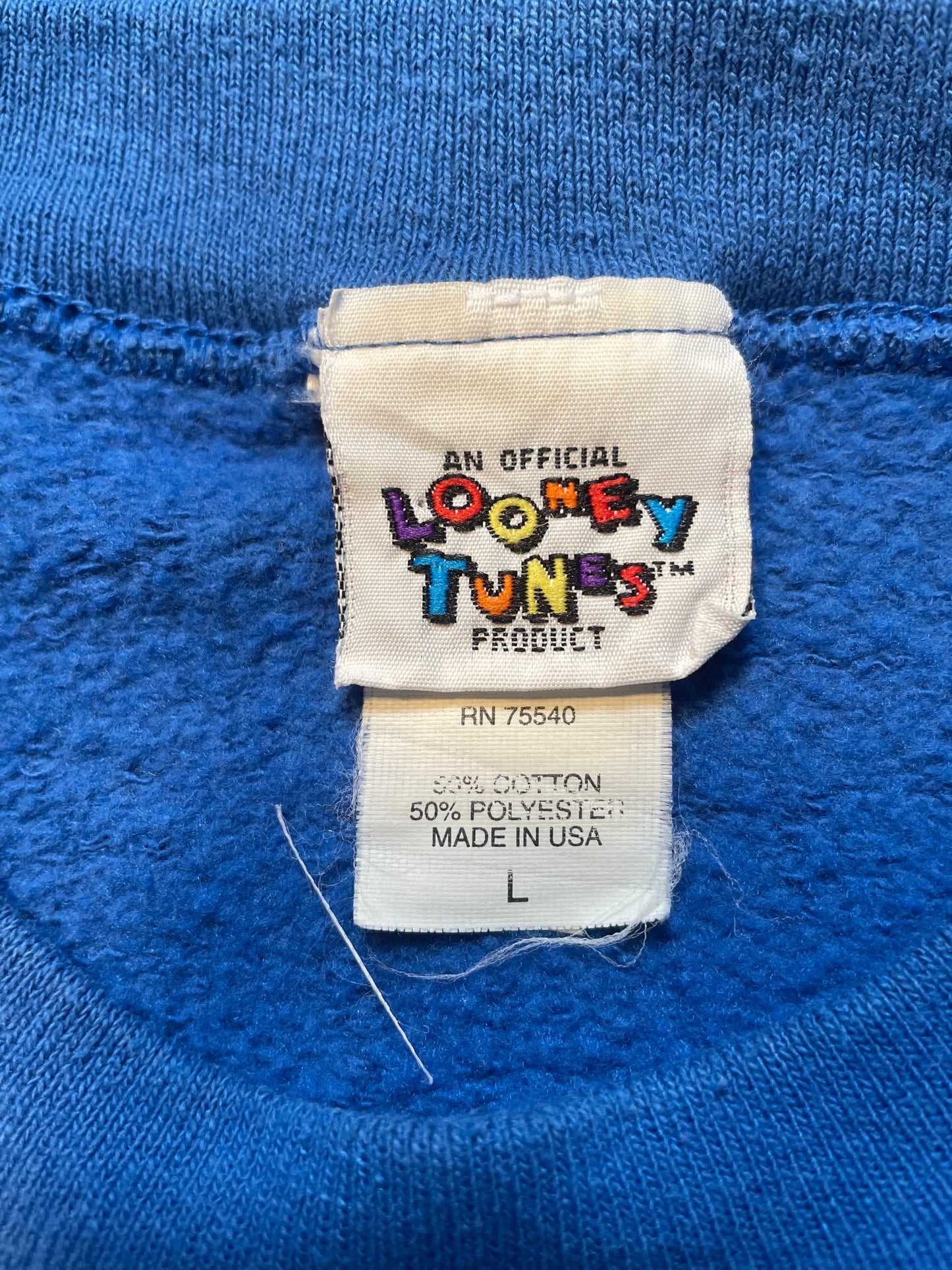 1996' LOONEY TUNES TAZ Made in USA Size L Vintage Sweat-shirt / K2861