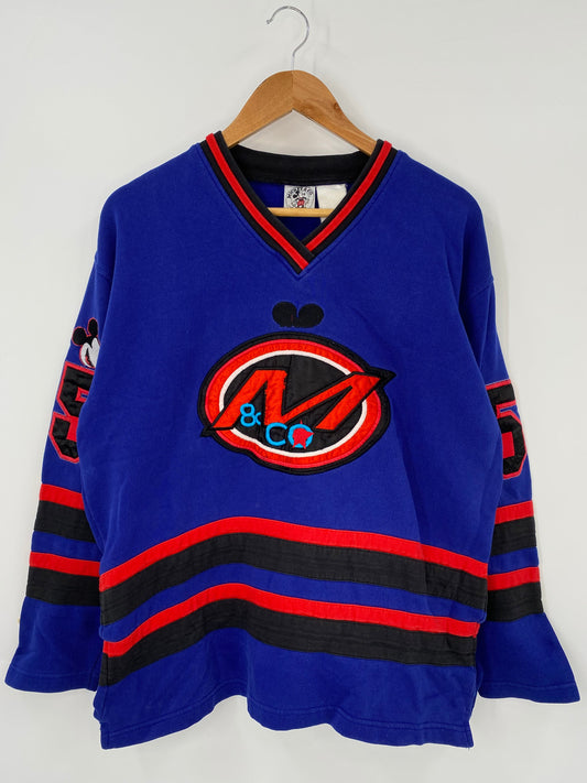 .90’s DISNEY MICKEY Size No tag (Approx.L) Vintage Sweat-shirt / E1154