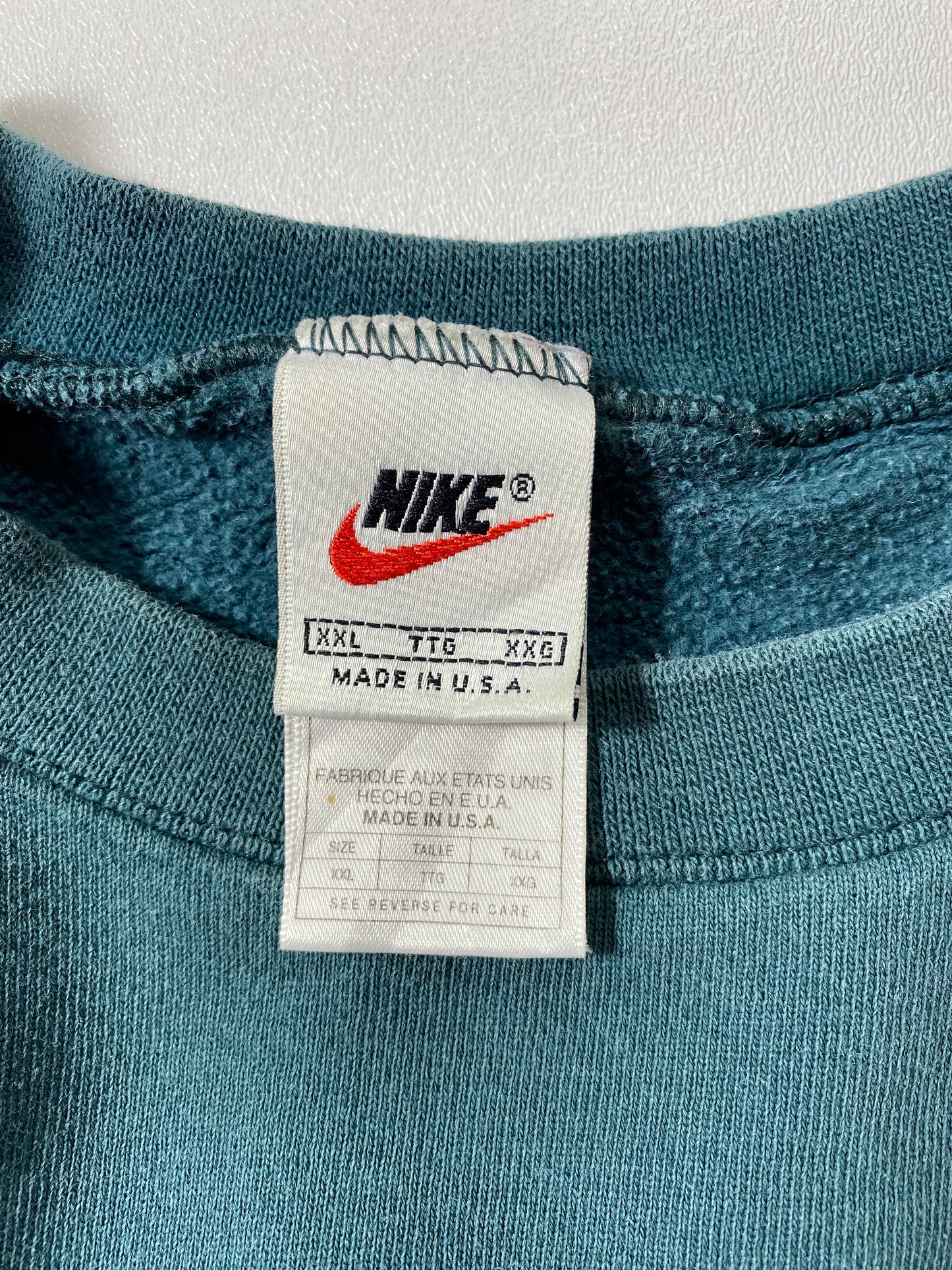 90’s NIKE Mini Swoosh Made in USA Size XXL Vintage Sweat-shirt / 6844