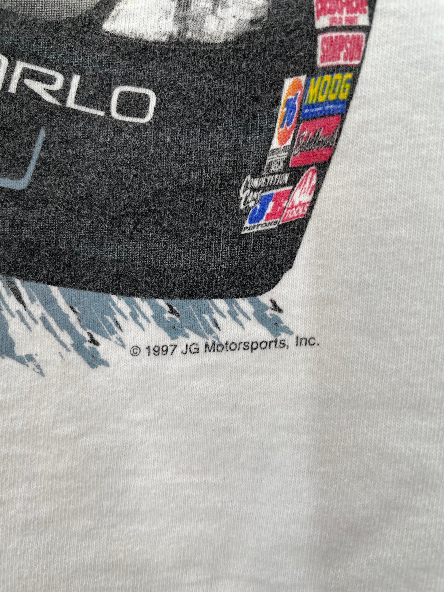 1997 NASCAR DU PONT CHROMA PREMIER RACING Size L Vintage Racing T-shirt / A5823