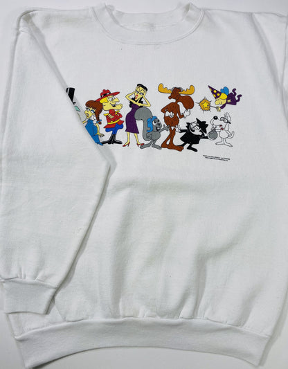 1993 ROCKY AND BULLWINKLE AND FRIENDS Size Approx.L Vintage Sweat-shirt / A7950