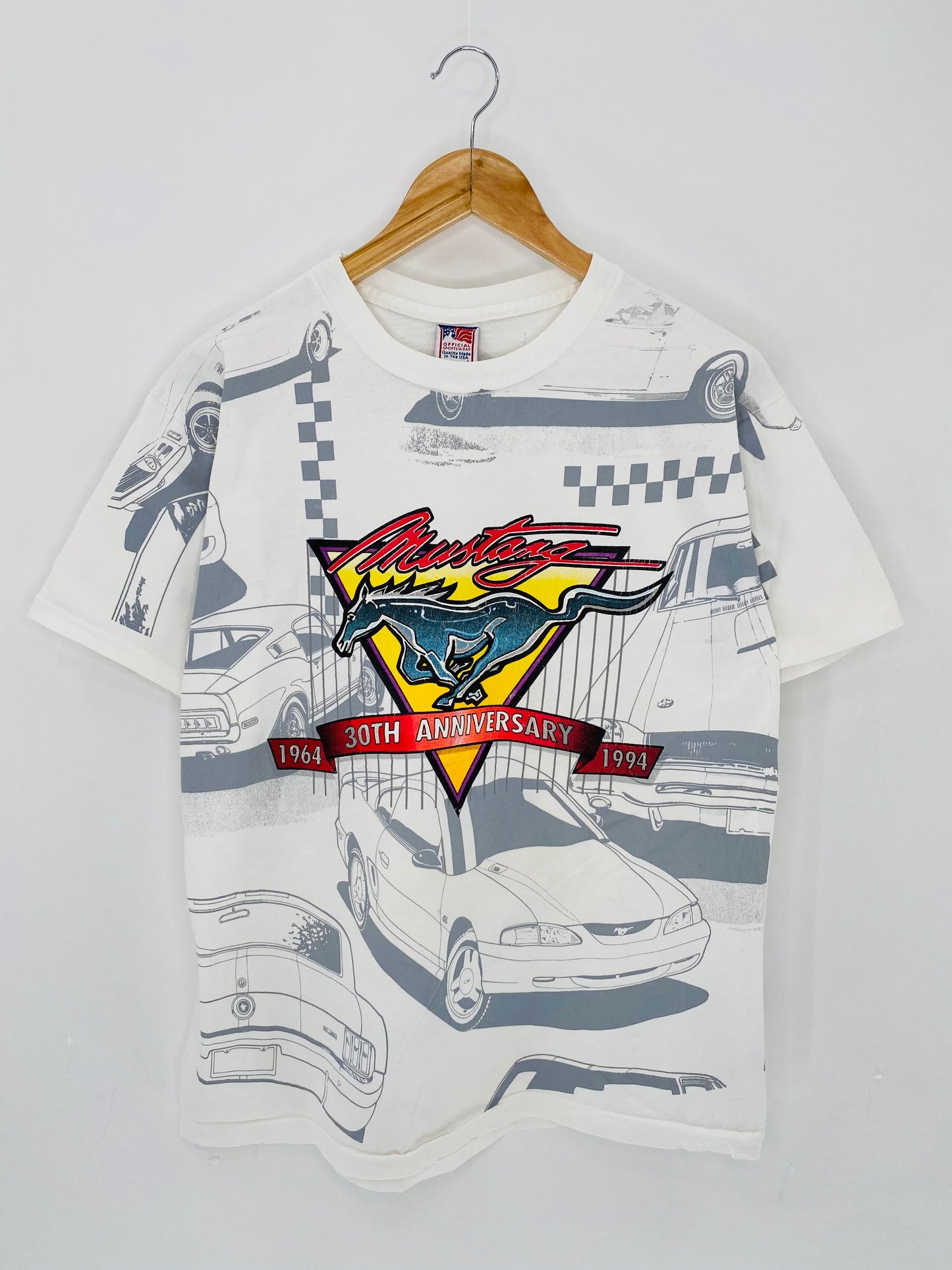 90’s MUSTANG 30TH ANNIVERSARY Made in USA Size L Vintage T-shirt  / 6108