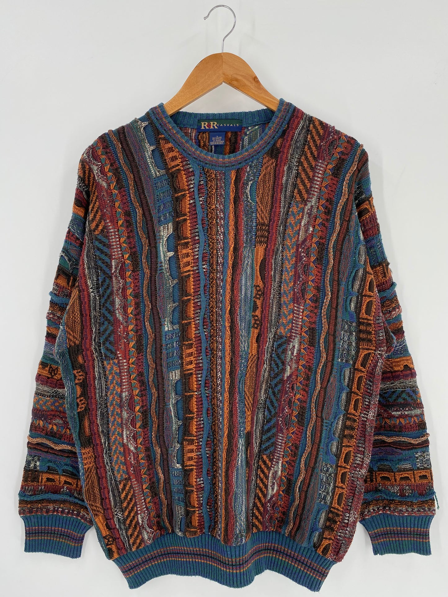 Vintage 3D Coogi-Style Size L Knit Sweater / 9777