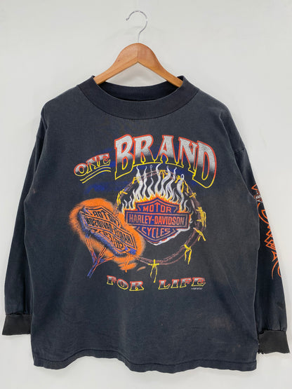 90’s HARLEY DAVIDSON Size No Tag (Approx.M) Long sleeve T-shirt / K3537