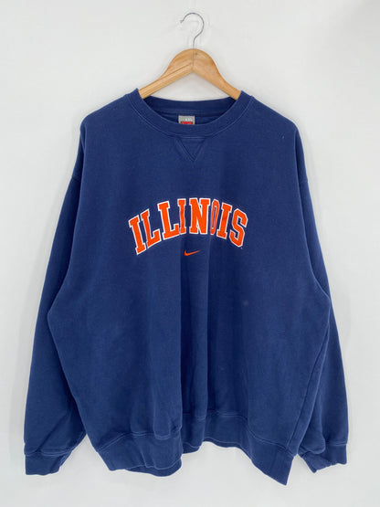 90’s NIKE ILLINOIS Size XXL Vintage Sweat-Shirt / 5400