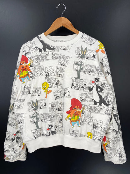 1986 LOONEY TUNES TWEETY Approx. Size M/L Vintage Double Face Reversible Sweat-shirt / A4178