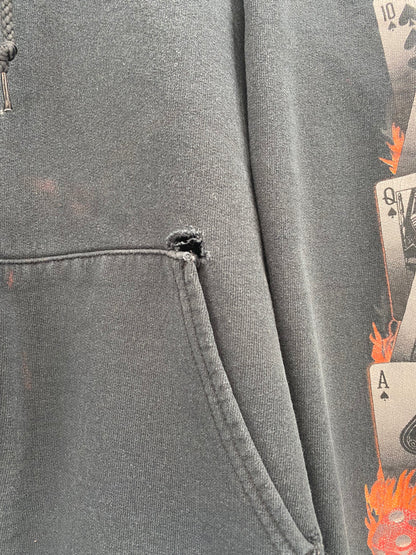 00' HARLEY DAVIDSON Size L Vintage Zip-up Sweat-Shirt / K1133