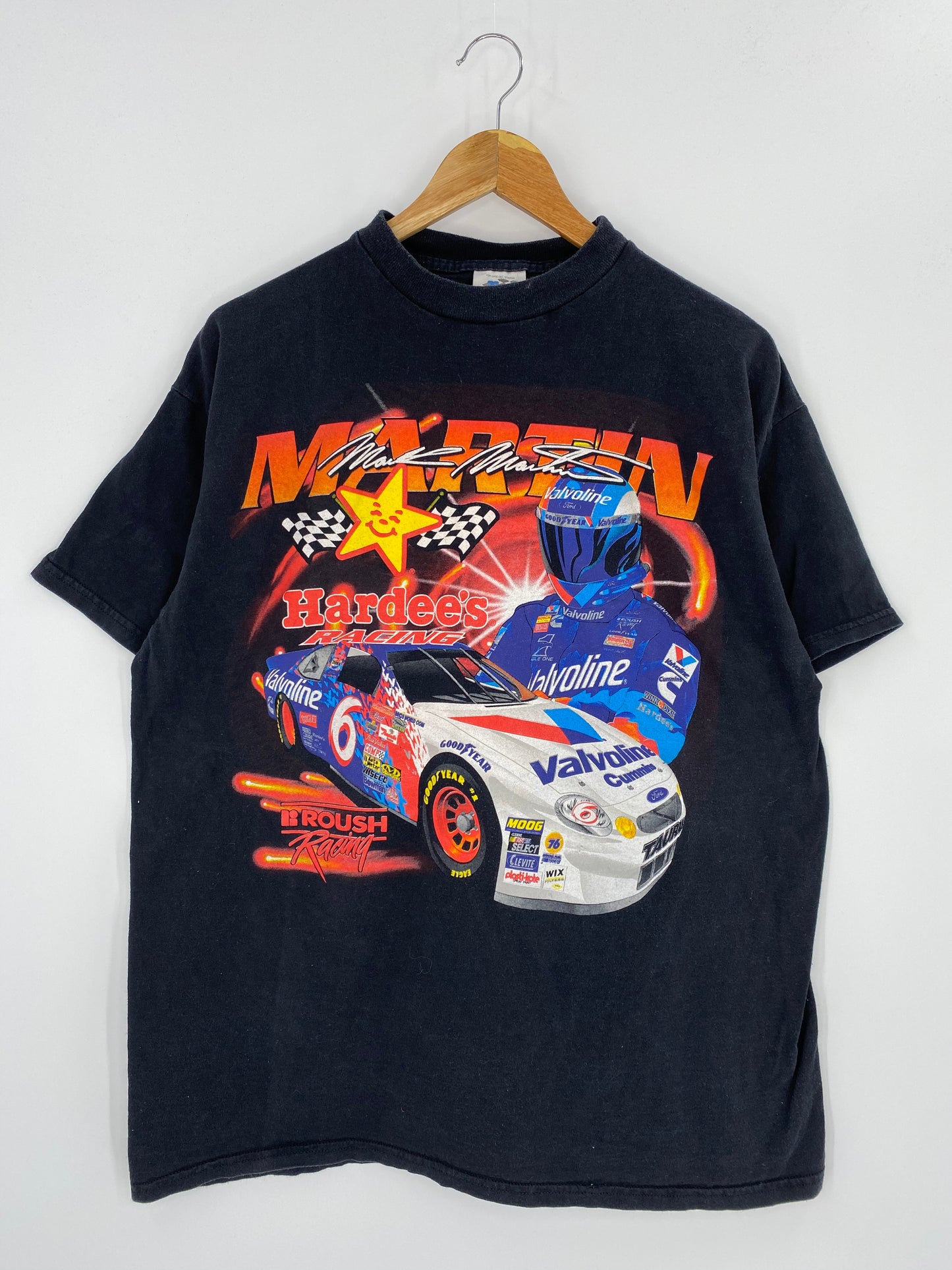 1999 MARTIN Hardee’s Racing Size XL Vintage Racing T-Shirt / 8146
