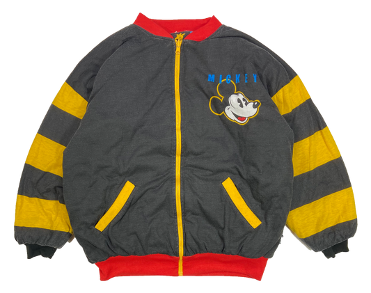 80's Mickey Mouse Disney Padded Reversible Vintage Zip up Sweat-Shirt / 4071