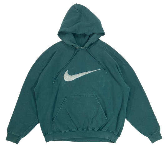 90's Nike Center Big Swoosh Made in USA Vintage Hoodie Sweat-Shirt / 4076
