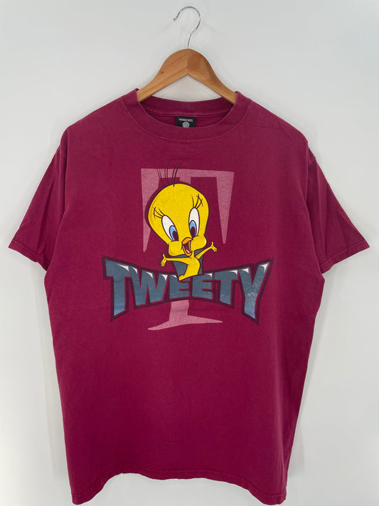 1997 WARNER BROS TWEETY Made in USA Size L Vintage T-Shirt  / A5317
