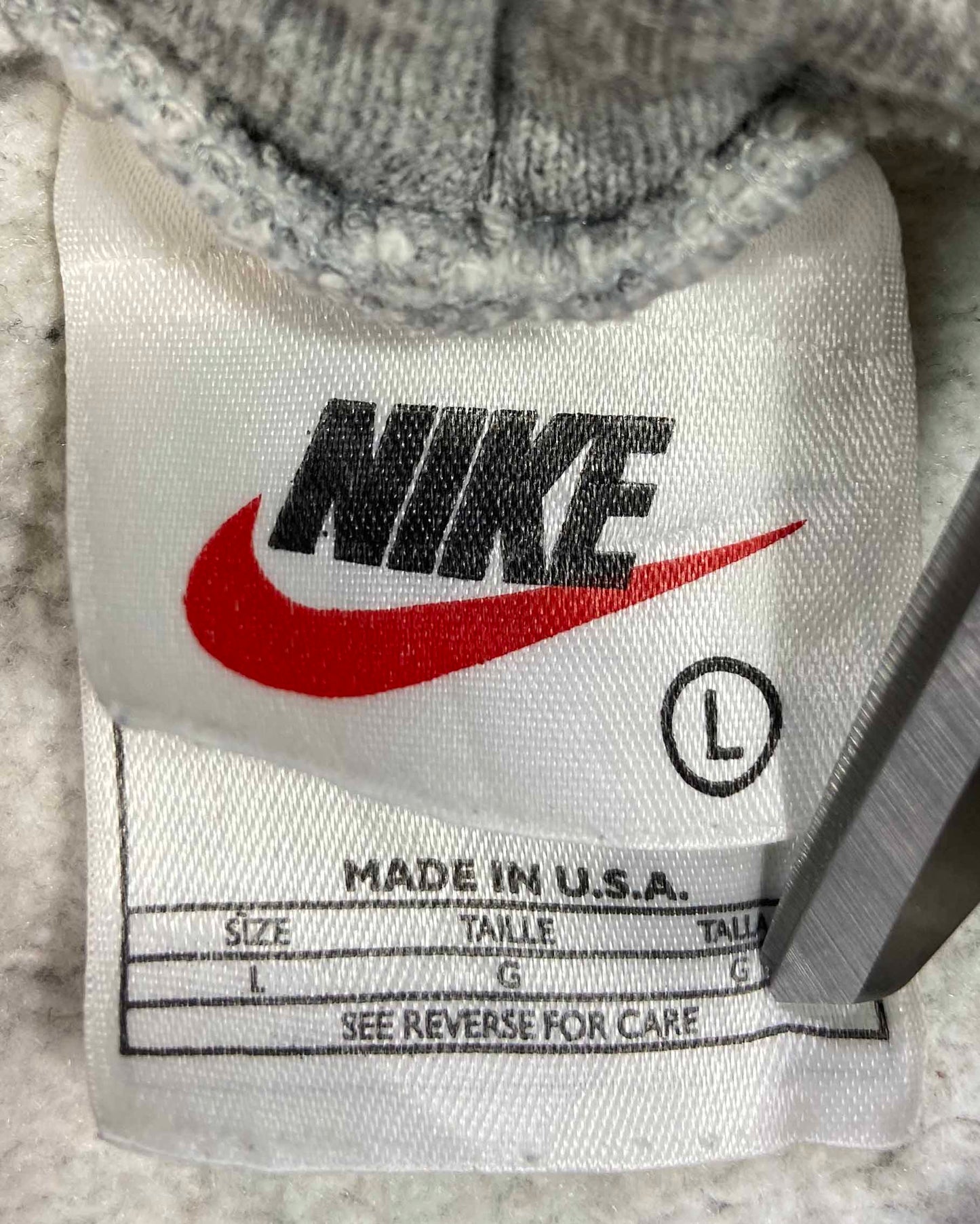 90's Nike Center Swoosh Made in USA Vintage Hoodie Sweat-Shirt / 4187