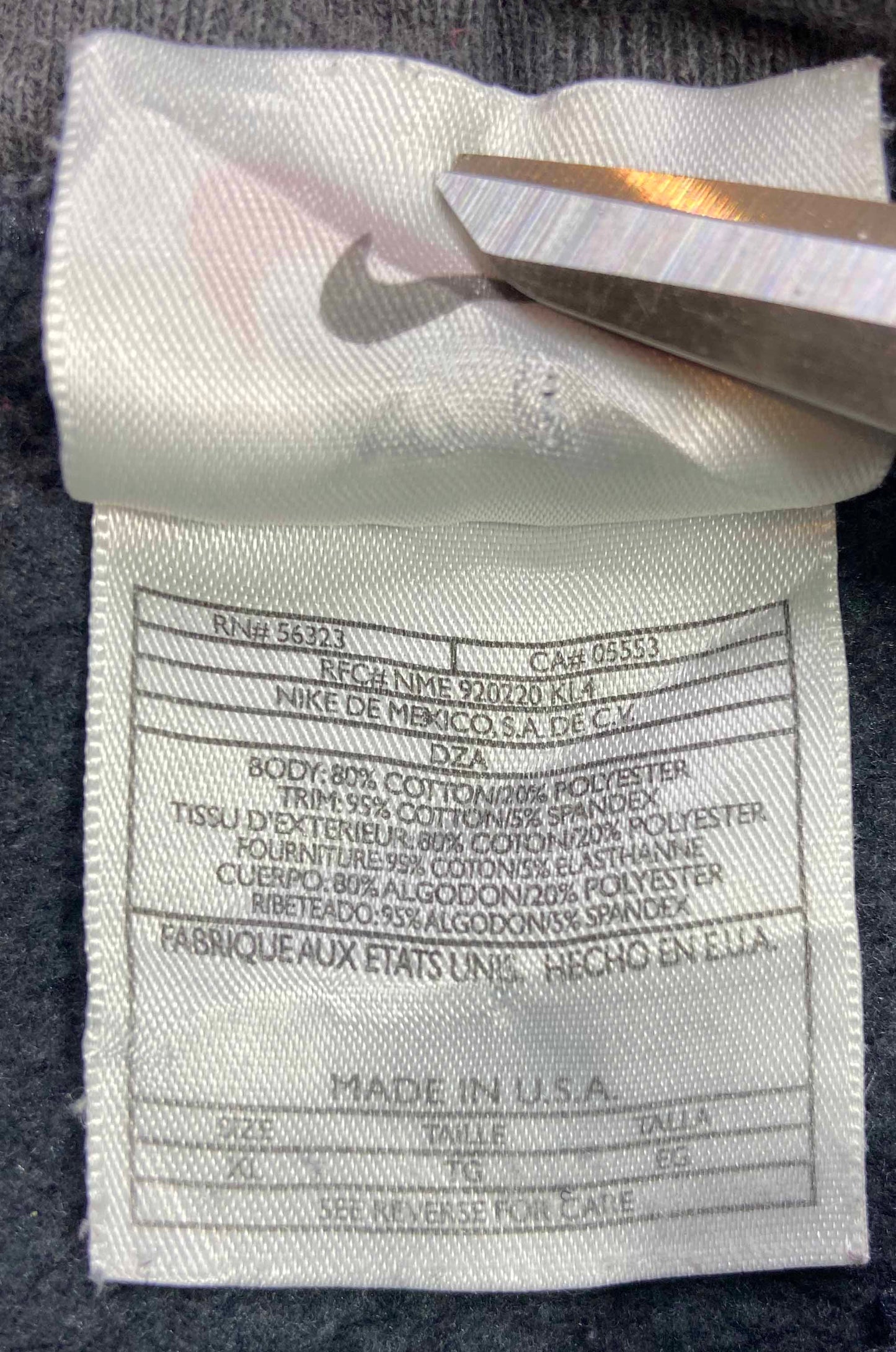 90's Nike Center Swoosh Made in USA Vintage Hoodie Sweat-Shirt / 4189