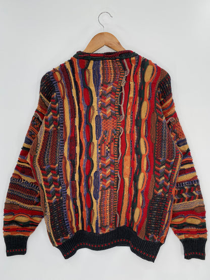 Vintage 3D Coogi-Style Size M Knit Sweater / 9643