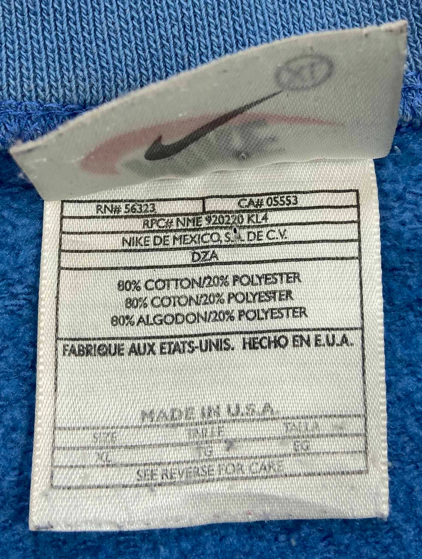 90's Vintage Nike Mini Swoosh Made in USA Sweat-Shirt / 4234
