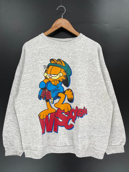 90’s GARFIELD MADE IN USA Size XL Vintage Sweat-shirt / E1191