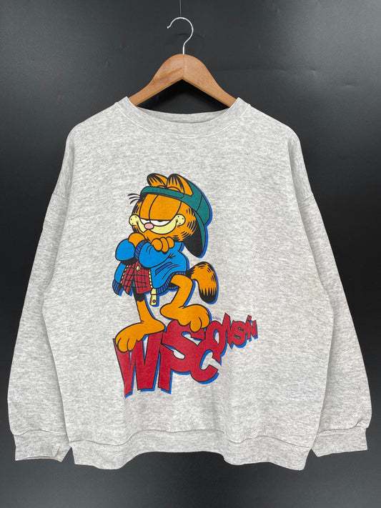 90’s GARFIELD MADE IN USA Size XL Vintage Sweat-shirt / E1191