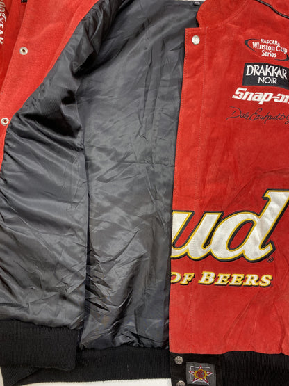 Vintage NASCAR BUDWEISER Size XXXL Leather Racing Jacket/ K5745