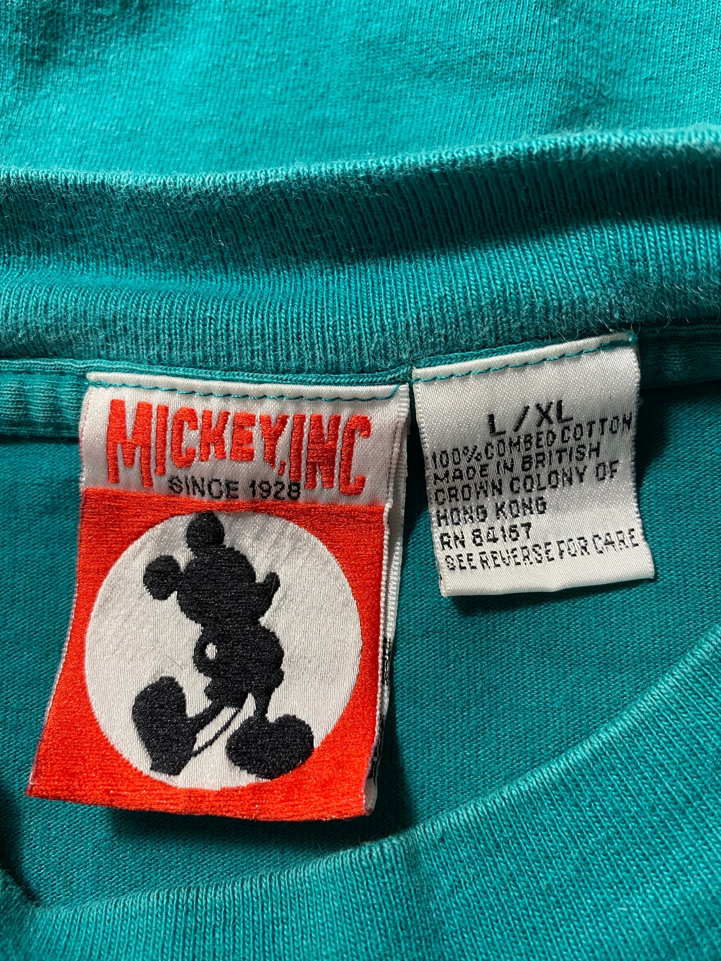 90's DISNEY MICKEY Size L-XL Vintage T-Shirt  / k2734
