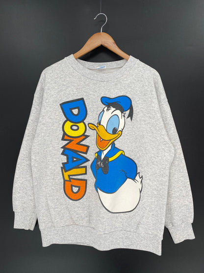 90’s DISNEY DONALD DUCK Made in USA Size L Vintage Sweat-Shirt / A716