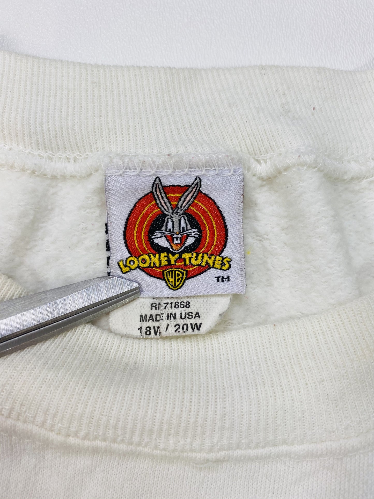90's Tweety  LOONEY TUNES Made in USA Size Approx. XXL Vintage Sweat-shirt / K5280