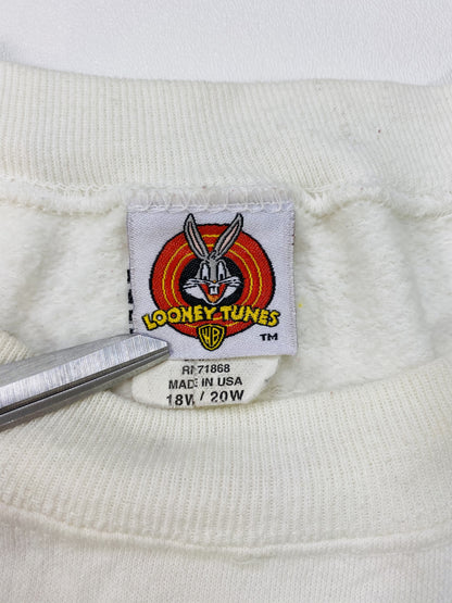 90's Tweety  LOONEY TUNES Made in USA Size Approx. XXL Vintage Sweat-shirt / K5280