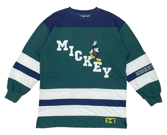 90's Mickey Mouse Disney Vintage Long Sleeve Hockey T-Shirt / 4398