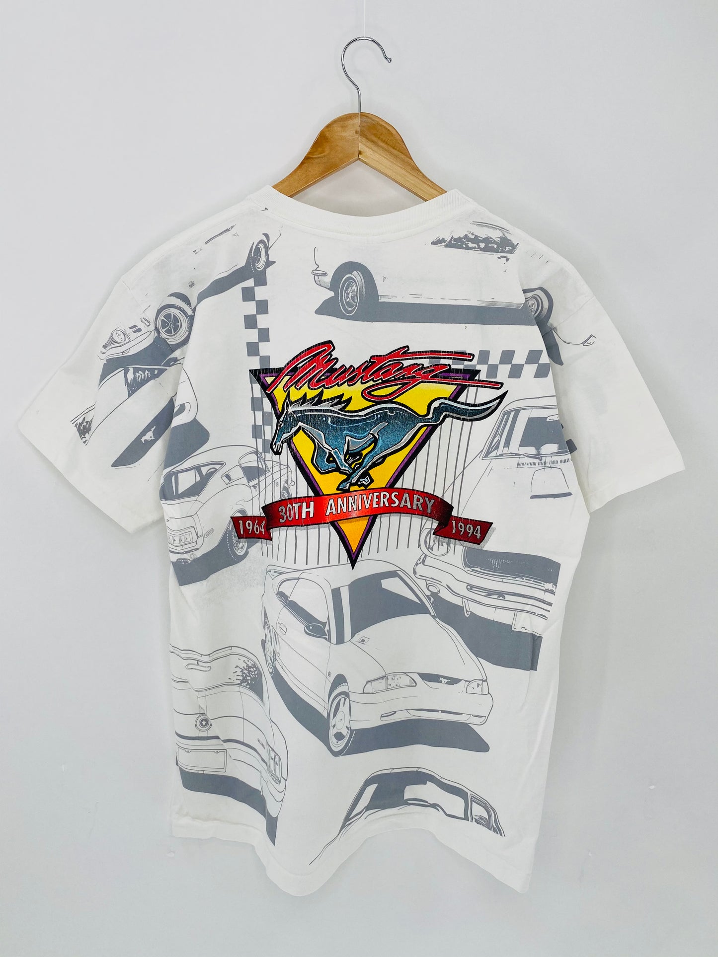 90’s MUSTANG 30TH ANNIVERSARY Made in USA Size L Vintage T-shirt  / 6108