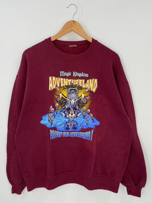 00' DISNEY MAGIC KINGDOM Size No tag (Approx.L-XL) Vintage Sweat-shirt / A5580