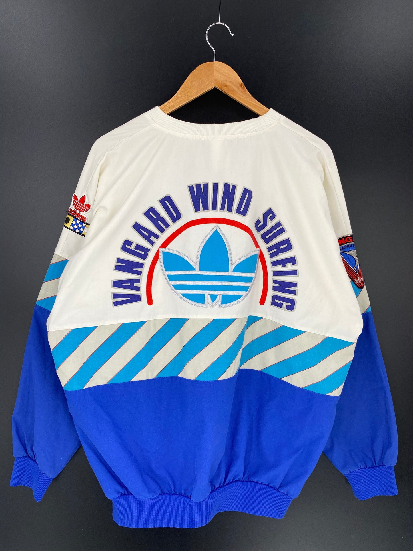 90’s ADIDAS VANGARD WIND SURFING Size Approx. XL Vintage Lightweight Sweat-shirt / E167