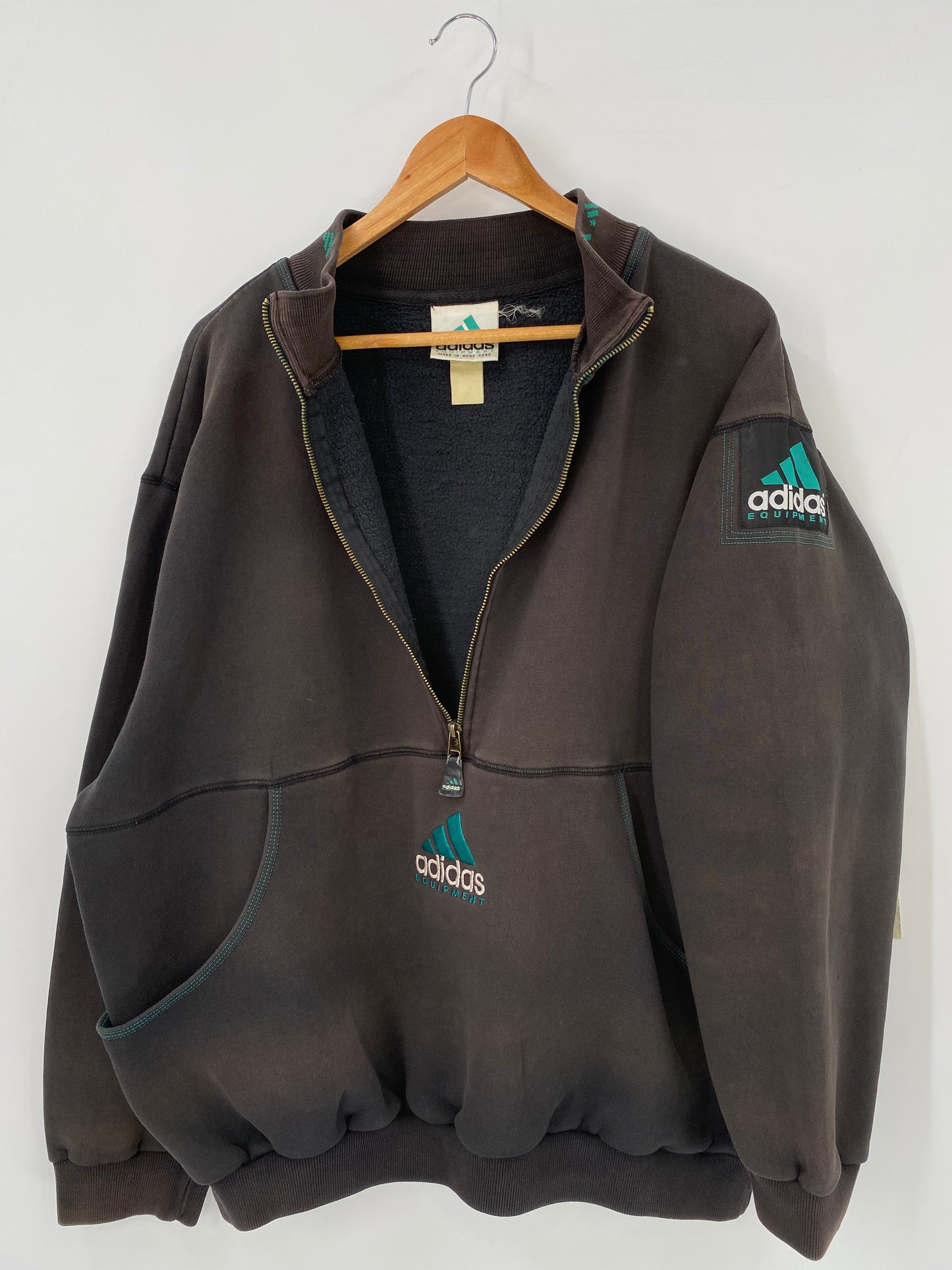 90’s ADIDAS Equipment Size No tag (Approx.XL) Vintage Half-zip Sweat-shirt  / K4125