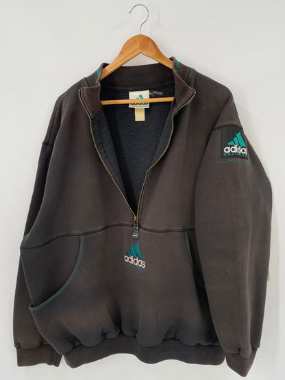 90’s ADIDAS Equipment Size No tag (Approx.XL) Vintage Half-zip Sweat-shirt  / K4125