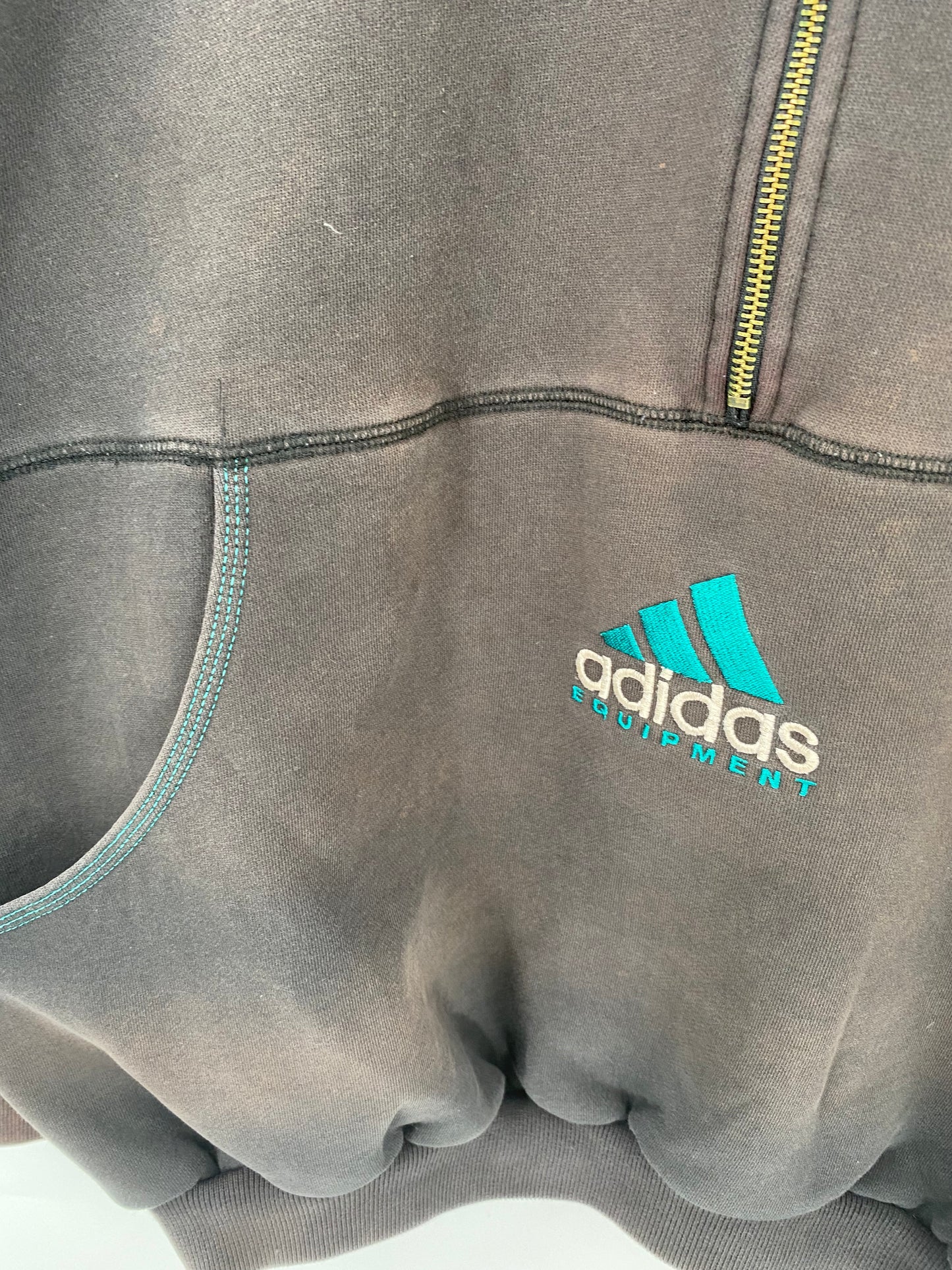 90’s ADIDAS Equipment Size No tag (Approx.XL) Vintage Half-zip Sweat-shirt  / K4125