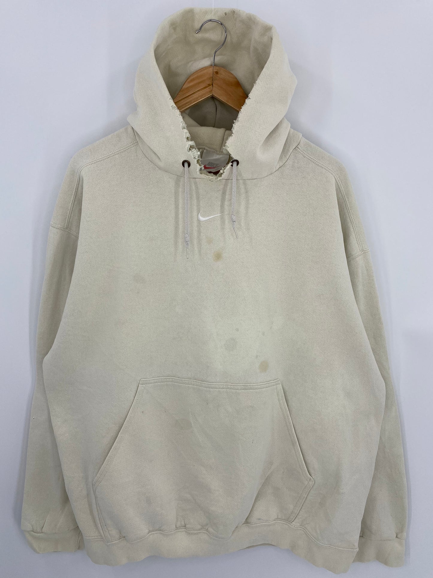 90’s NIKE Center Swoosh Made in USA Damaged Size XL Vintage Hoodie Sweat-shirt / 6903