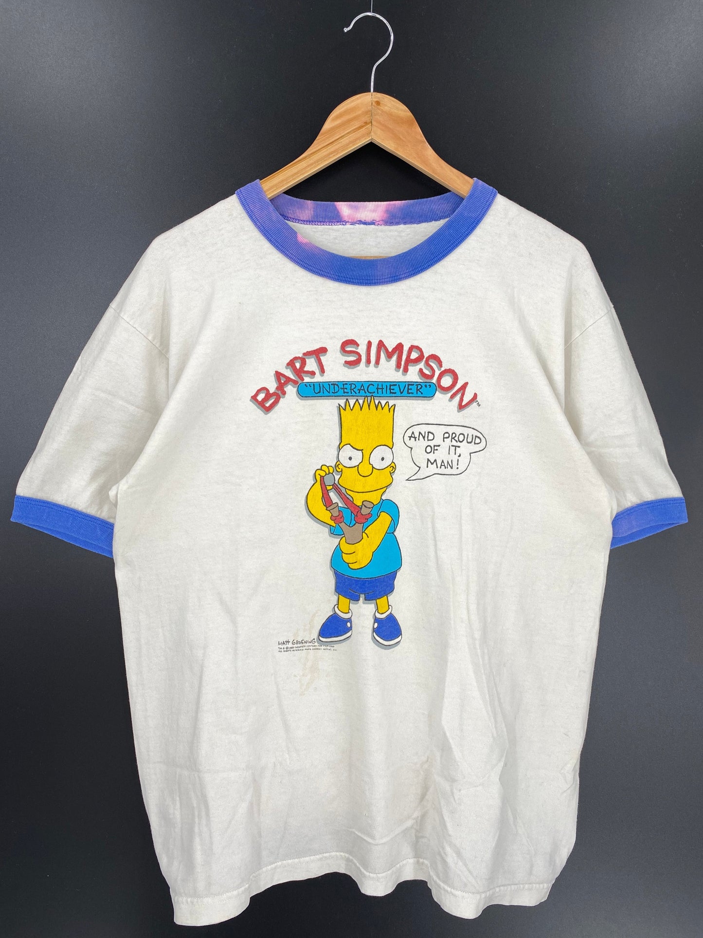 1989 SIMPSONS BART Size No tag (Approx. XL) Vintage T-Shirt / E4941T
